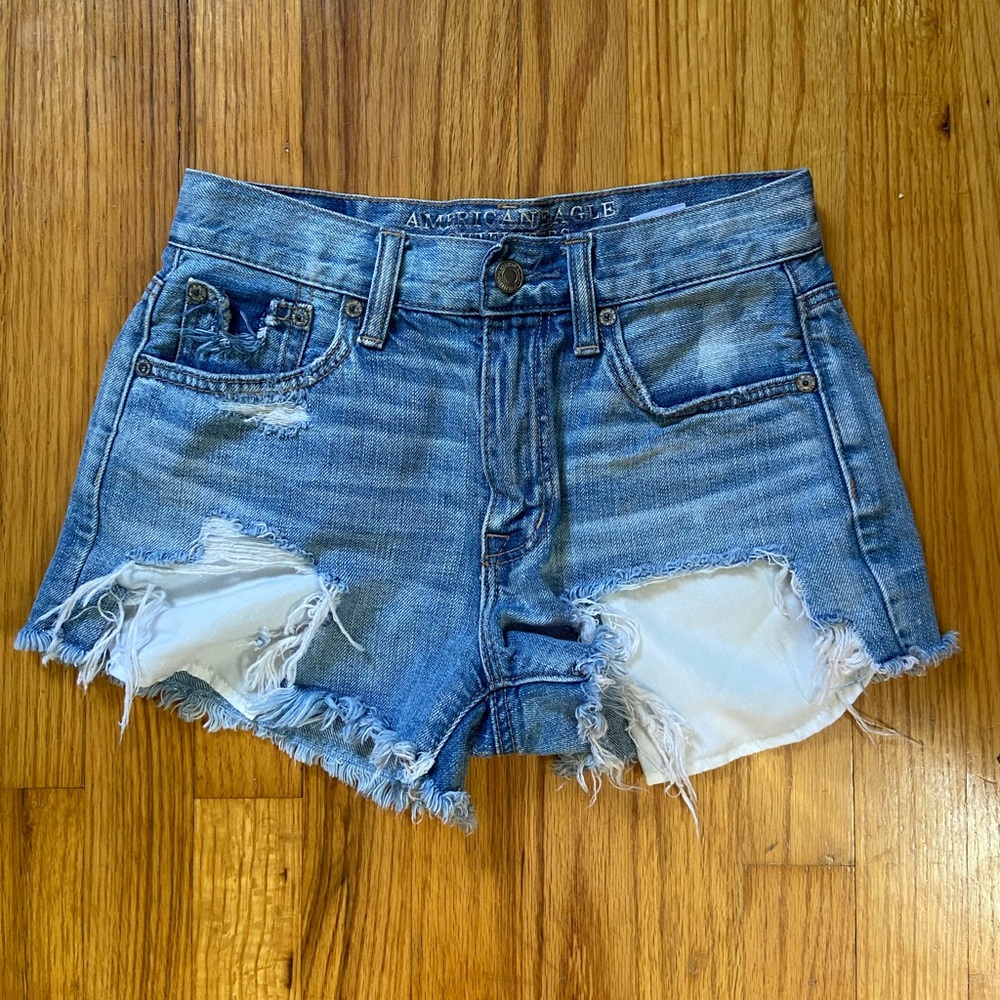 AEO ripped jean shorts